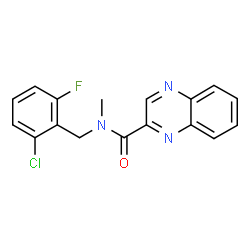 ChemSpider 2D Image | N-(2-Chloro-6-fluorobenzyl)-N-methyl-2-quinoxalinecarboxamide | C17H13ClFN3O