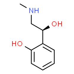 ChemSpider 2D Image | 2-[(1S)-1-Hydroxy-2-(methylamino)ethyl]phenol | C9H13NO2