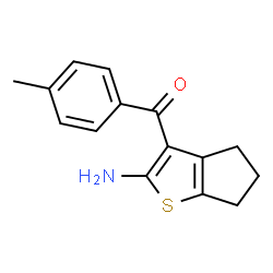 ChemSpider 2D Image | 3-(4-methylbenzoyl)-4H,5H,6H-cyclopenta[b]thiophen-2-amine | C15H15NOS