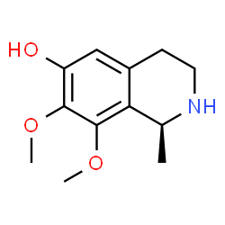 ChemSpider 2D Image | (1S)-7,8-Dimethoxy-1-methyl-1,2,3,4-tetrahydro-6-isoquinolinol | C12H17NO3