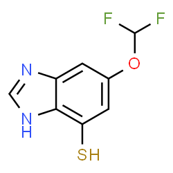 ChemSpider 2D Image | 5-(Difluoromethoxy)-1H-benzimidazole-7-thiol | C8H6F2N2OS