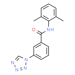 ChemSpider 2D Image | N-(2,6-Dimethylphenyl)-3-(1H-tetrazol-1-yl)benzamide | C16H15N5O