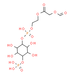 ChemSpider 2D Image | 2-[(Hydroxy{[2,3,5,6-tetrahydroxy-4-(phosphonooxy)cyclohexyl]oxy}phosphoryl)oxy]ethyl (formyloxy)acetate | C11H20O16P2