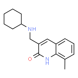 ChemSpider 2D Image | 3-[(Cyclohexylamino)methyl]-8-methyl-2(1H)-quinolinone | C17H22N2O