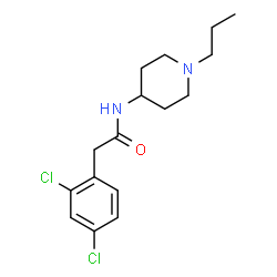 ChemSpider 2D Image | 2-(2,4-Dichlorophenyl)-N-(1-propyl-4-piperidinyl)acetamide | C16H22Cl2N2O