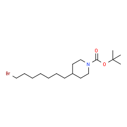 ChemSpider 2D Image | 2-Methyl-2-propanyl 4-(7-bromoheptyl)-1-piperidinecarboxylate | C17H32BrNO2