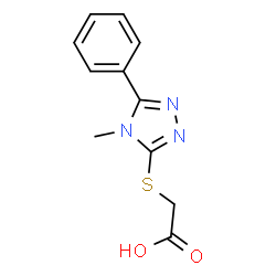 ChemSpider 2D Image | [(4-Methyl-5-phenyl-4H-1,2,4-triazol-3-yl)sulfanyl]acetic acid | C11H11N3O2S
