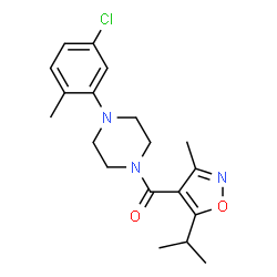ChemSpider 2D Image | [4-(5-Chlor-2-methylphenyl)piperazin-1-yl](5-isopropyl-3-methyl-1,2-oxazol-4-yl)methanon | C19H24ClN3O2