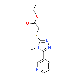 ChemSpider 2D Image | Ethyl {[4-methyl-5-(3-pyridinyl)-4H-1,2,4-triazol-3-yl]sulfanyl}acetate | C12H14N4O2S