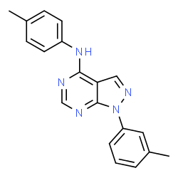 ChemSpider 2D Image | 1-(3-Methylphenyl)-N-(4-methylphenyl)-1H-pyrazolo[3,4-d]pyrimidin-4-amine | C19H17N5