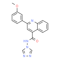 ChemSpider 2D Image | 2-(3-Methoxyphenyl)-N-(4H-1,2,4-triazol-4-yl)-4-quinolinecarboxamide | C19H15N5O2