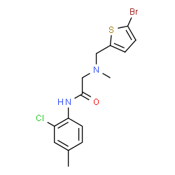 ChemSpider 2D Image | N~2~-[(5-Bromo-2-thienyl)methyl]-N-(2-chloro-4-methylphenyl)-N~2~-methylglycinamide | C15H16BrClN2OS