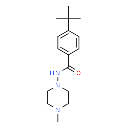 ChemSpider 2D Image | N-(4-Methyl-1-piperazinyl)-4-(2-methyl-2-propanyl)benzamide | C16H25N3O