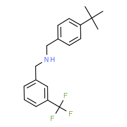 ChemSpider 2D Image | 1-[4-(2-Methyl-2-propanyl)phenyl]-N-[3-(trifluoromethyl)benzyl]methanamine | C19H22F3N