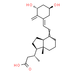 ChemSpider 2D Image | (3R)-3-[(1R,3aS,4Z,7aR)-4-{(2E)-2-[(3R,5S)-3,5-Dihydroxy-2-methylenecyclohexylidene]ethylidene}-7a-methyloctahydro-1H-inden-1-yl]butanoic acid (non-preferred name) | C23H34O4