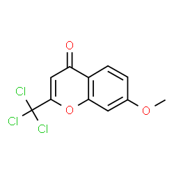 ChemSpider 2D Image | 7-Methoxy-2-(trichloromethyl)-4H-chromen-4-one | C11H7Cl3O3
