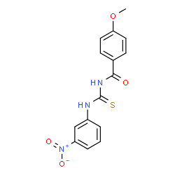 ChemSpider 2D Image | 4-Methoxy-N-[(3-nitrophenyl)carbamothioyl]benzamide | C15H13N3O4S