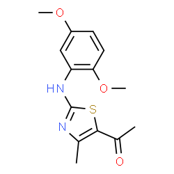 ChemSpider 2D Image | 1-(2-((2,5-dimethoxyphenyl)amino)-4-methylthiazol-5-yl)ethanone | C14H16N2O3S