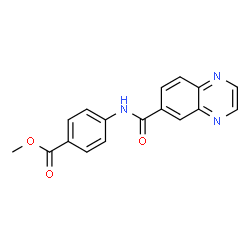 ChemSpider 2D Image | Methyl 4-[(6-quinoxalinylcarbonyl)amino]benzoate | C17H13N3O3