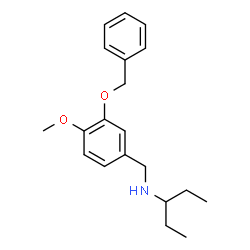 ChemSpider 2D Image | N-[3-(Benzyloxy)-4-methoxybenzyl]-3-pentanamine | C20H27NO2