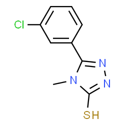 ChemSpider 2D Image | 5-(3-Chlorophenyl)-4-methyl-2,4-dihydro-3H-1,2,4-triazole-3-thione | C9H8ClN3S