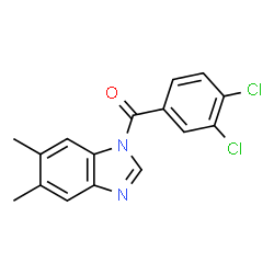 ChemSpider 2D Image | 1-(3,4-dichlorobenzoyl)-5,6-dimethyl-1,3-benzodiazole | C16H12Cl2N2O