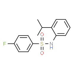 ChemSpider 2D Image | 4-Fluoro-N-(2-isopropylphenyl)benzenesulfonamide | C15H16FNO2S
