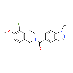 ChemSpider 2D Image | N,1-Diethyl-N-(3-fluoro-4-methoxybenzyl)-1H-benzotriazole-5-carboxamide | C19H21FN4O2