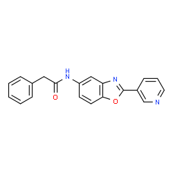 ChemSpider 2D Image | 2-Phenyl-N-[2-(3-pyridinyl)-1,3-benzoxazol-5-yl]acetamide | C20H15N3O2