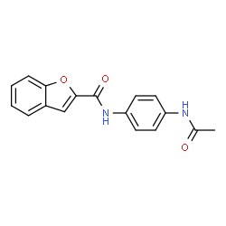 ChemSpider 2D Image | N-(4-Acetamidophenyl)-1-benzofuran-2-carboxamide | C17H14N2O3