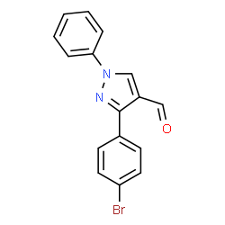 ChemSpider 2D Image | 3-(4-Bromophenyl)-1-phenyl-1H-pyrazole-4-carbaldehyde | C16H11BrN2O