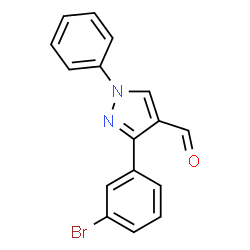 ChemSpider 2D Image | 3-(3-Bromophenyl)-1-phenyl-1H-pyrazole-4-carbaldehyde | C16H11BrN2O