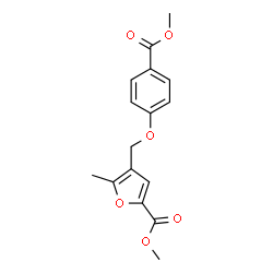 ChemSpider 2D Image | Methyl 4-{[4-(methoxycarbonyl)phenoxy]methyl}-5-methyl-2-furoate | C16H16O6