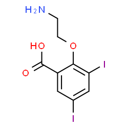 ChemSpider 2D Image | 2-(2-Aminoethoxy)-3,5-diiodobenzoic acid | C9H9I2NO3