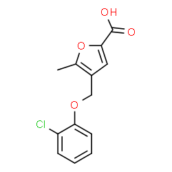 ChemSpider 2D Image | 4-[(2-Chlorophenoxy)methyl]-5-methyl-2-furoic acid | C13H11ClO4