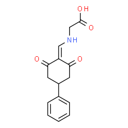 ChemSpider 2D Image | N-[(2,6-Dioxo-4-phenylcyclohexylidene)methyl]glycine | C15H15NO4
