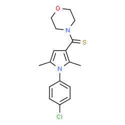 ChemSpider 2D Image | [1-(4-Chlorophenyl)-2,5-dimethyl-1H-pyrrol-3-yl](4-morpholinyl)methanethione | C17H19ClN2OS