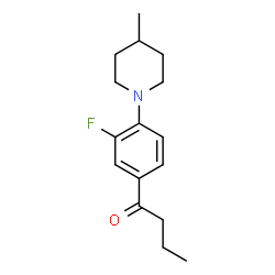 ChemSpider 2D Image | 1-[3-Fluoro-4-(4-methyl-1-piperidinyl)phenyl]-1-butanone | C16H22FNO