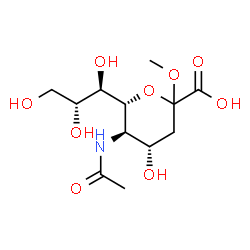 ChemSpider 2D Image | Methyl (6R)-5-acetamido-3,5-dideoxy-6-[(1R,2R)-1,2,3-trihydroxypropyl]-L-threo-hex-2-ulopyranosidonic acid | C12H21NO9