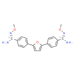 ChemSpider 2D Image | 4,4'-(2,5-Furandiyl)bis[N'-methoxybenzene(~14~C)carboximidamide] | C1814C2H20N4O3