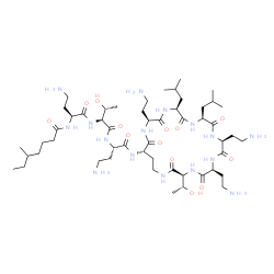 ChemSpider 2D Image | N-[(2S)-4-Amino-1-{[(2S,3R)-1-{[(2S)-4-amino-1-oxo-1-({(3S,6S,9S,12S,15S,18S,21S)-6,9,18-tris(2-aminoethyl)-3-[(1R)-1-hydroxyethyl]-12,15-diisobutyl-2,5,8,11,14,17,20-heptaoxo-1,4,7,10,13,16,19-heptaa
zacyclotricosan-21-yl}amino)-2-butanyl]amino}-3-hydroxy-1-oxo-2-butanyl]amino}-1-oxo-2-butanyl]-5-methylheptanamide | C52H98N16O13