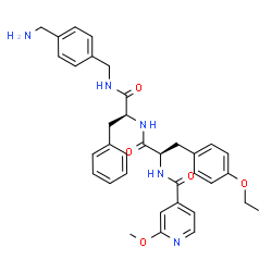 ChemSpider 2D Image | O-Ethyl-N-(2-methoxyisonicotinoyl)-D-tyrosyl-N-[4-(aminomethyl)benzyl]-L-phenylalaninamide | C35H39N5O5