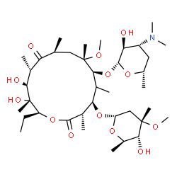 ChemSpider 2D Image | (3S,4R,6S,7S,9S,11S,12S,13R,14S)-6-{[(2R,3S,4R,6S)-4-(Dimethylamino)-3-hydroxy-6-methyltetrahydro-2H-pyran-2-yl]oxy}-14-ethyl-12,13-dihydroxy-4-{[(2S,4S,5R,6R)-5-hydroxy-4-methoxy-4,6-dimethyltetrahyd
ro-2H-pyran-2-yl]oxy}-7-methoxy-3,5,7,9,11,13-hexamethyloxacyclotetradecane-2,10-dione (non-preferred name) | C38H69NO13