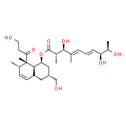 ChemSpider 2D Image | (1S,3R,4aR,7S,8S,8aS)-3-(Hydroxymethyl)-8-(3-hydroxypropanoyl)-7,8-dimethyl-1,2,3,4,4a,7,8,8a-octahydro-1-naphthalenyl (2S,3R,4E,6E,8S,9R)-3,8,9-trihydroxy-2,4-dimethyl-4,6-decadienoate | C28H44O8