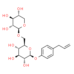 ChemSpider 2D Image | 4-Allylphenyl 6-O-beta-D-xylopyranosyl-beta-D-glucopyranoside | C20H28O10