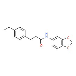 ChemSpider 2D Image | N-(1,3-Benzodioxol-5-yl)-3-(4-ethylphenyl)propanamide | C18H19NO3