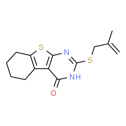ChemSpider 2D Image | 2-[(2-Methyl-2-propen-1-yl)sulfanyl]-5,6,7,8-tetrahydro[1]benzothieno[2,3-d]pyrimidin-4(3H)-one | C14H16N2OS2