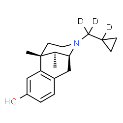 ChemSpider 2D Image | (1R,9S,13S)-10-[(1-~2~H)Cyclopropyl(~2~H_2_)methyl]-1,13-dimethyl-10-azatricyclo[7.3.1.0~2,7~]trideca-2,4,6-trien-4-ol | C18H22D3NO