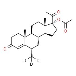 ChemSpider 2D Image | (6alpha)-6-(~2~H_3_)Methyl-3,20-dioxopregn-4-en-17-yl acetate | C24H31D3O4