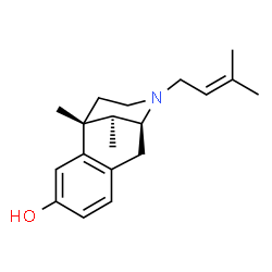 ChemSpider 2D Image | (1R,9S,13S)-1,13-Dimethyl-10-(3-methyl-2-buten-1-yl)-10-azatricyclo[7.3.1.0~2,7~]trideca-2,4,6-trien-4-ol | C19H27NO